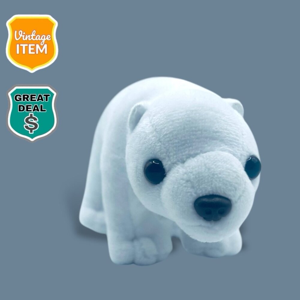 RARE Vintage Prextex 5 Inch White Polar Bear Plush. Super Adorable!